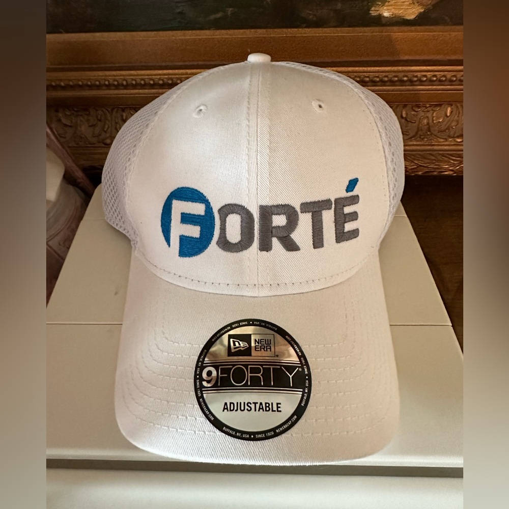 NWT Forte 9-forty New Era Hat Adjustable White & Blue RARE HTF Sleek Cool Hat
